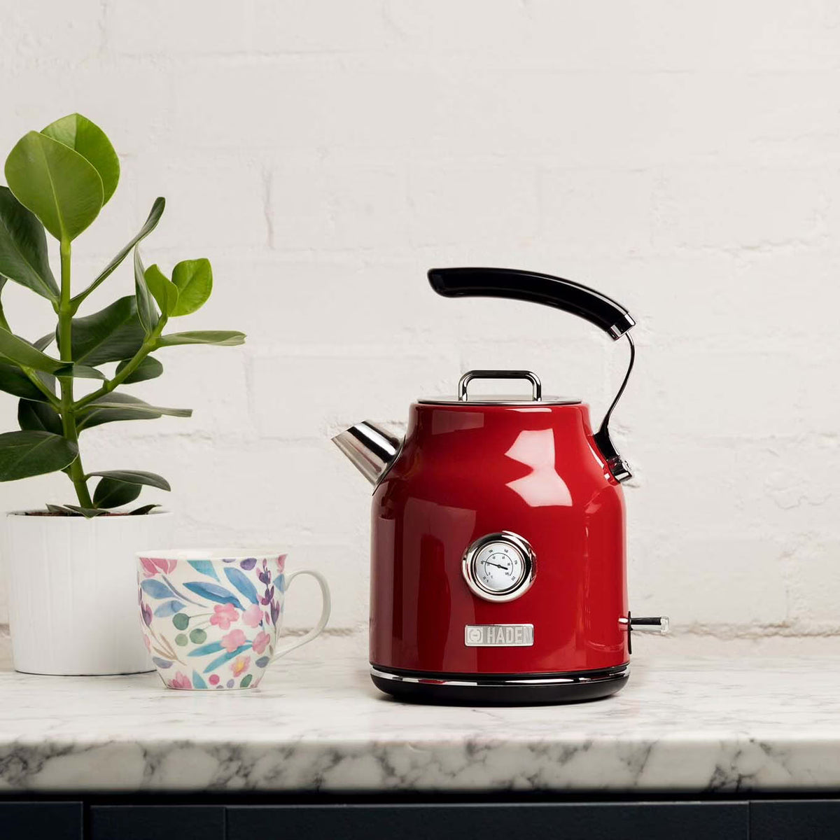 2026 NewHaden Dorset 1.7 Liter Electric Water Kettle with Base, Putty & Chrome