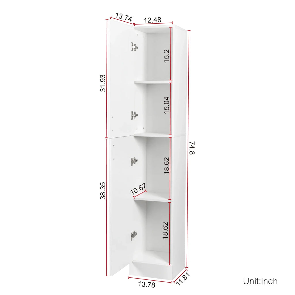 2026 NewSlim Tall Storage Cabinet,Pantry Cabinet with Doors Shelves Small Space for Kitchen Living Room Bathroom