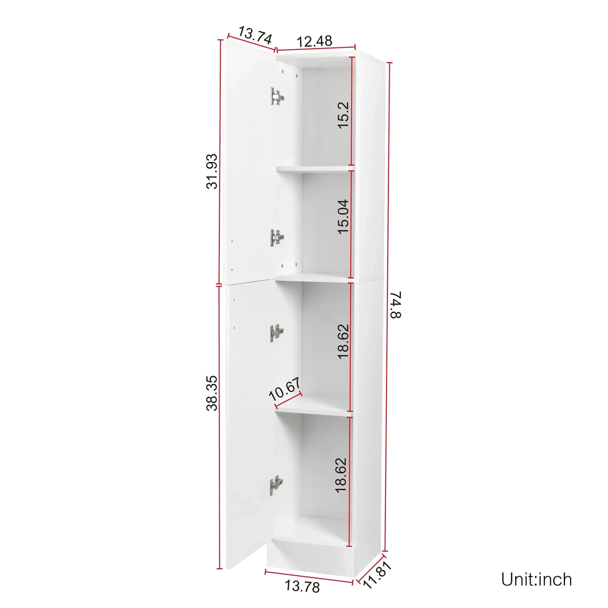 2026 NewSlim Tall Storage Cabinet,Pantry Cabinet with Doors Shelves Small Space for Kitchen Living Room Bathroom