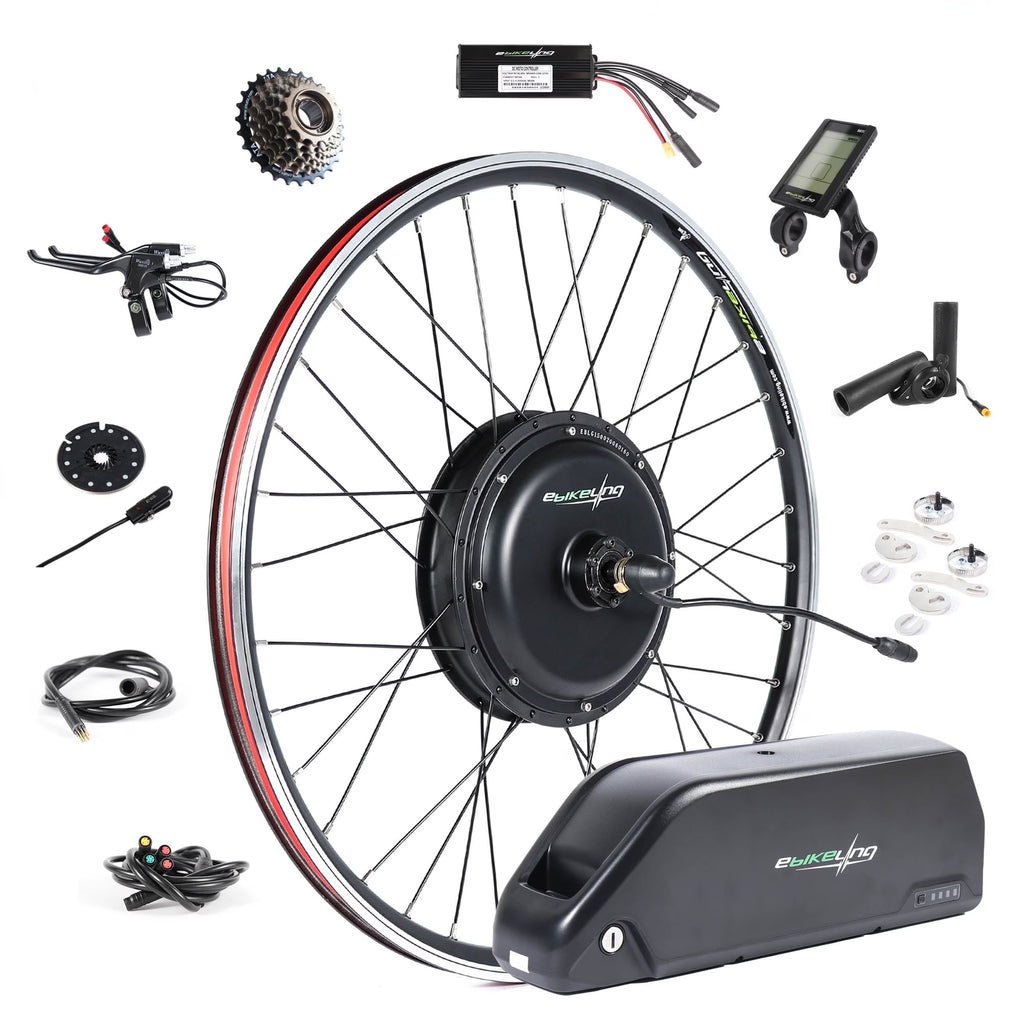 2026 NeweBikeling 48V 1500W 52V 19.2AH Rear-Rack Ebike Conversion Kit with Battery 700C Rear Electric Bike Conversion Kit | Add On Electric Bike Kit for Waterproof Design for Enhanced Performance