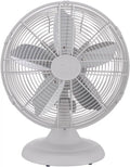 2026 NewGood Housekeeping Retro All-Metal Table Fan (92618) with 3 Speed Settings, Wide Oscillation, and Carrying Handle"