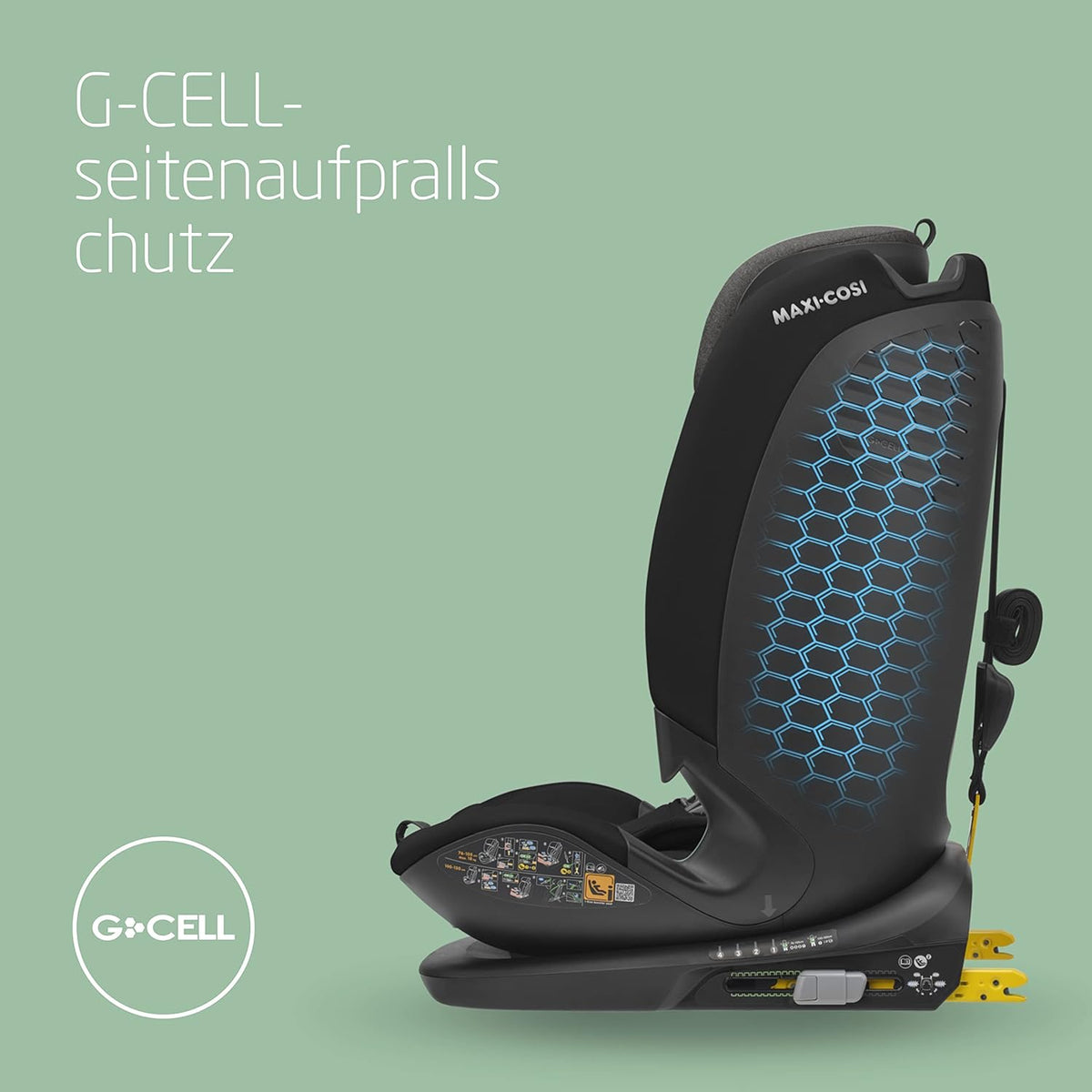 2026 Silla de coche convertible Maxi-Cosi Titan Plus i-Size, de 15 meses a 12 años (76-150 cm), protección contra impactos laterales G-CELL, 4 posiciones de reclinado, reposacabezas acolchado con espuma suave, color negro auténtico.