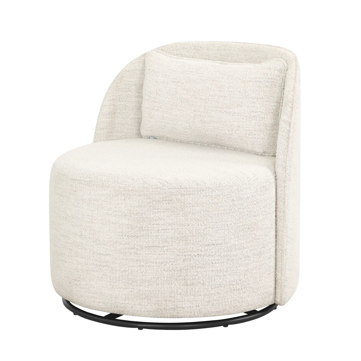 2026 NewBetter Homes & Gardens Juliet Modern Arch Swivel Accent Chair, Cream Boucle