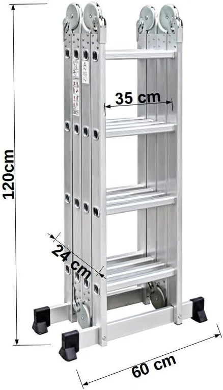 2026 TREPPE Escalera Articulada Plegable Multifunción Aluminio 4x4 Escalones