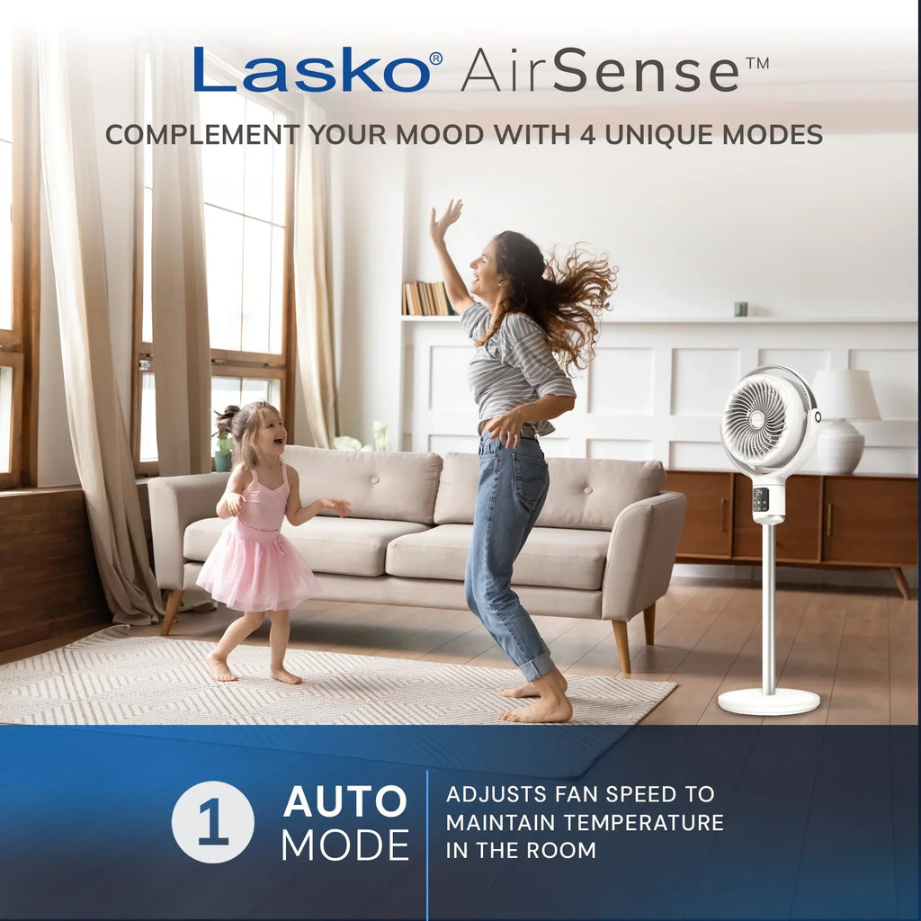 2026 NewLasko Whirlwind 7" 24-Speed Orbital Motion 25ft/s Airflow Remote Control Pedestal Fan, APDC301