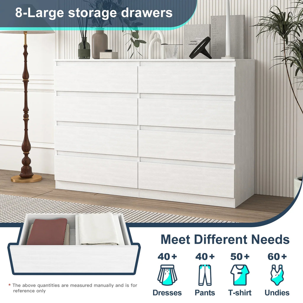 2026 NewResenkos Modern Mid Century 6 Drawer Wide Dressers Chests for Bedroom, Chest of Drawer Organizer Grey