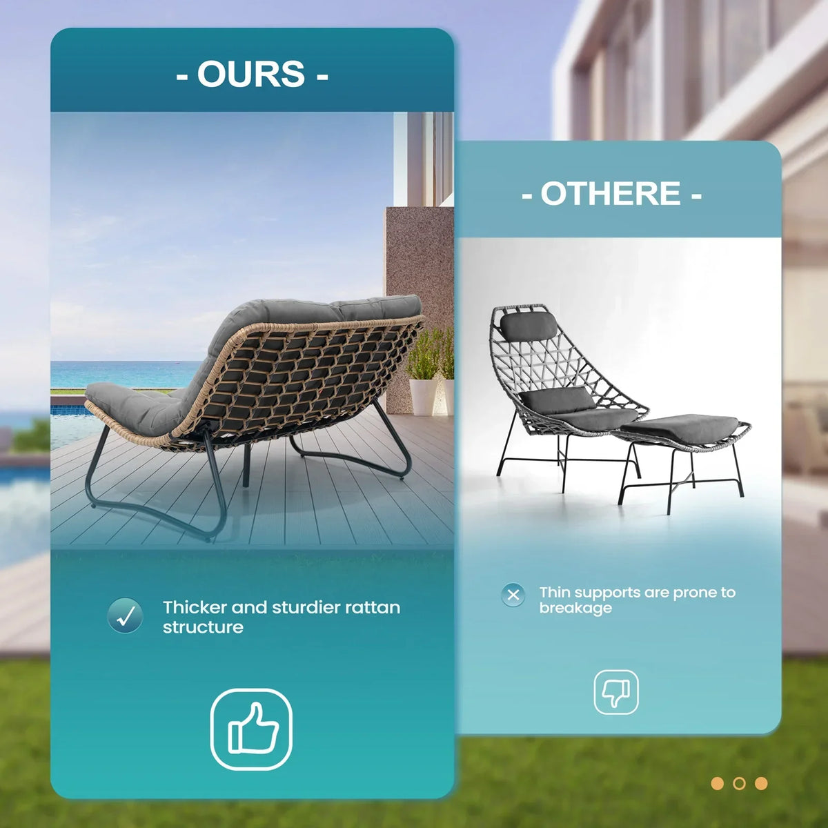 2026 NewCrestlive Products Patio Loveseat, All-Weather Rattan Large Furniture with Soft Cushions, Outdoor Loveseat for Balcony, Poolside, Backyard (Beige)