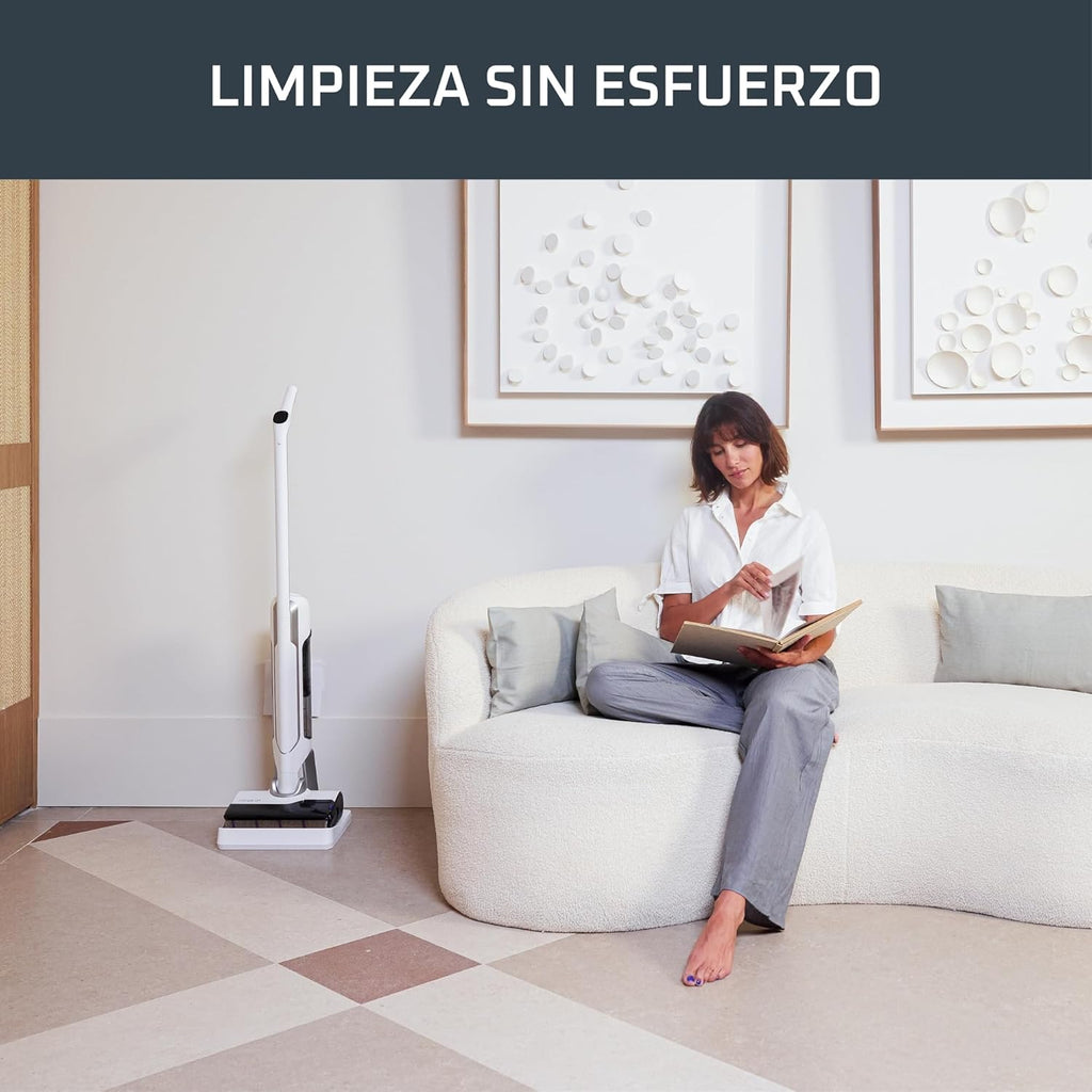 2026 Rowenta X-Clean 10, Aspiradora Fregona Eléctrica Sin Cable con Tecnología Wet & Dry, Autolimpieza y Secado Automático, Tecnología Dual Edge, Ligera, Flexible, Gran autonomía y pantalla LED, GZ7540WO