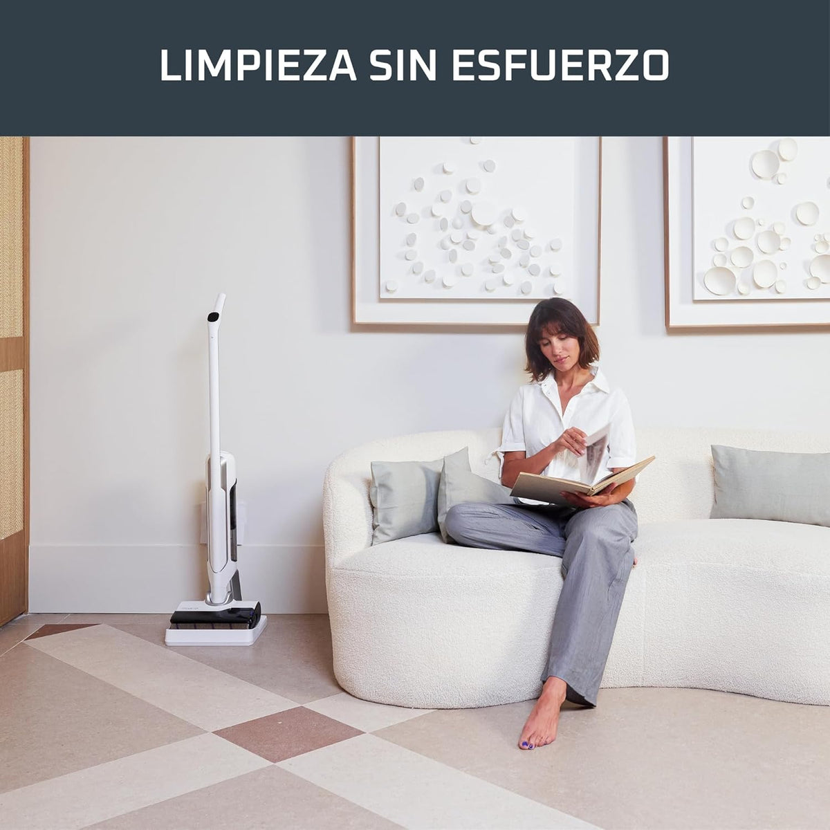 2026 Rowenta X-Clean 10, Aspiradora Fregona Eléctrica Sin Cable con Tecnología Wet & Dry, Autolimpieza y Secado Automático, Tecnología Dual Edge, Ligera, Flexible, Gran autonomía y pantalla LED, GZ7540WO