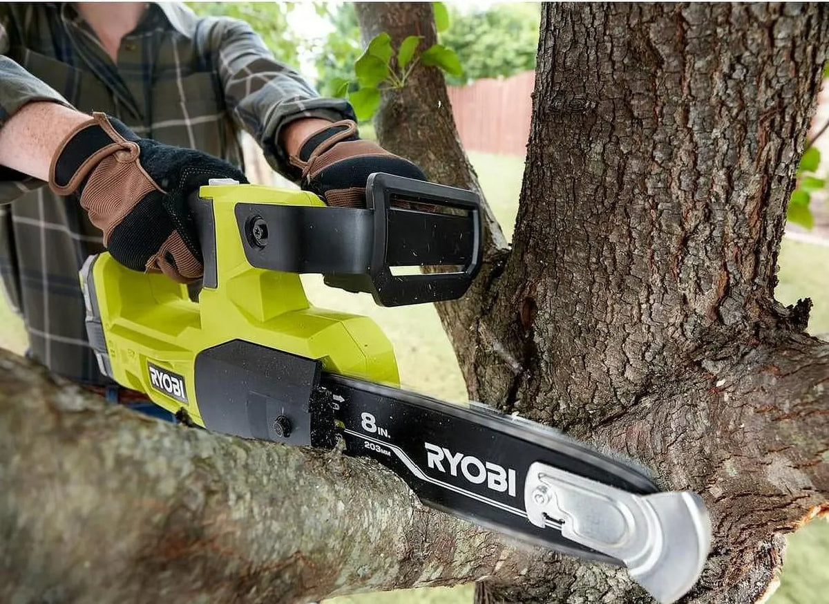 2026 NewRyobi One+ 8 in. 18-Volt Lithium-Ion Battery Pruning Chainsaw (Tool-Only)