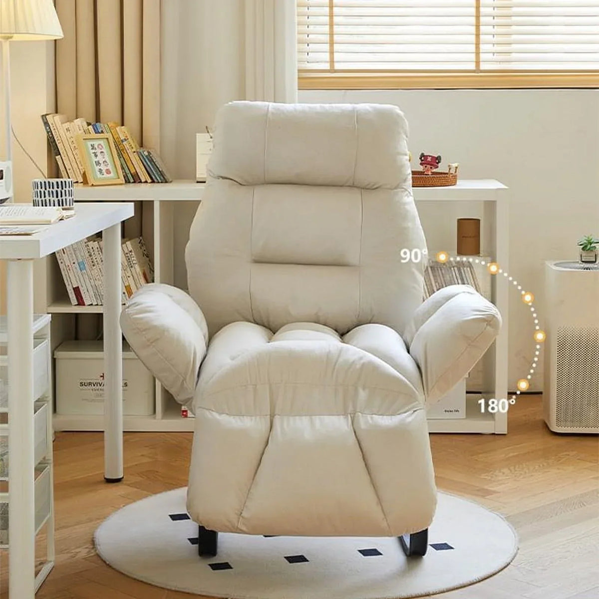 2026 NewHDUTNGISN Recliner Armchair with Adjustable Backrest,White