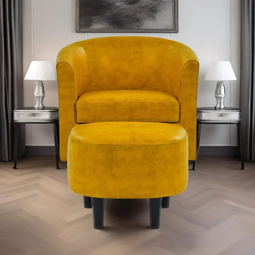 2026 NewBonzy Home Velvet Accent Chair with Ottoman for Living Room,Beige