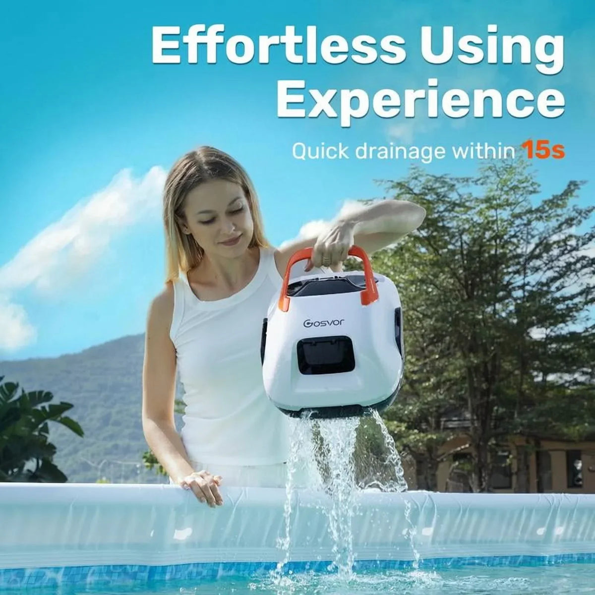 2026 NewCordless Robotic Pool Cleaner for Flat Bottom Above-Ground Pools, 90 Min Runtime, Automatic Vacuum, Portable, Self-Parking, up to 860 Sq.ft