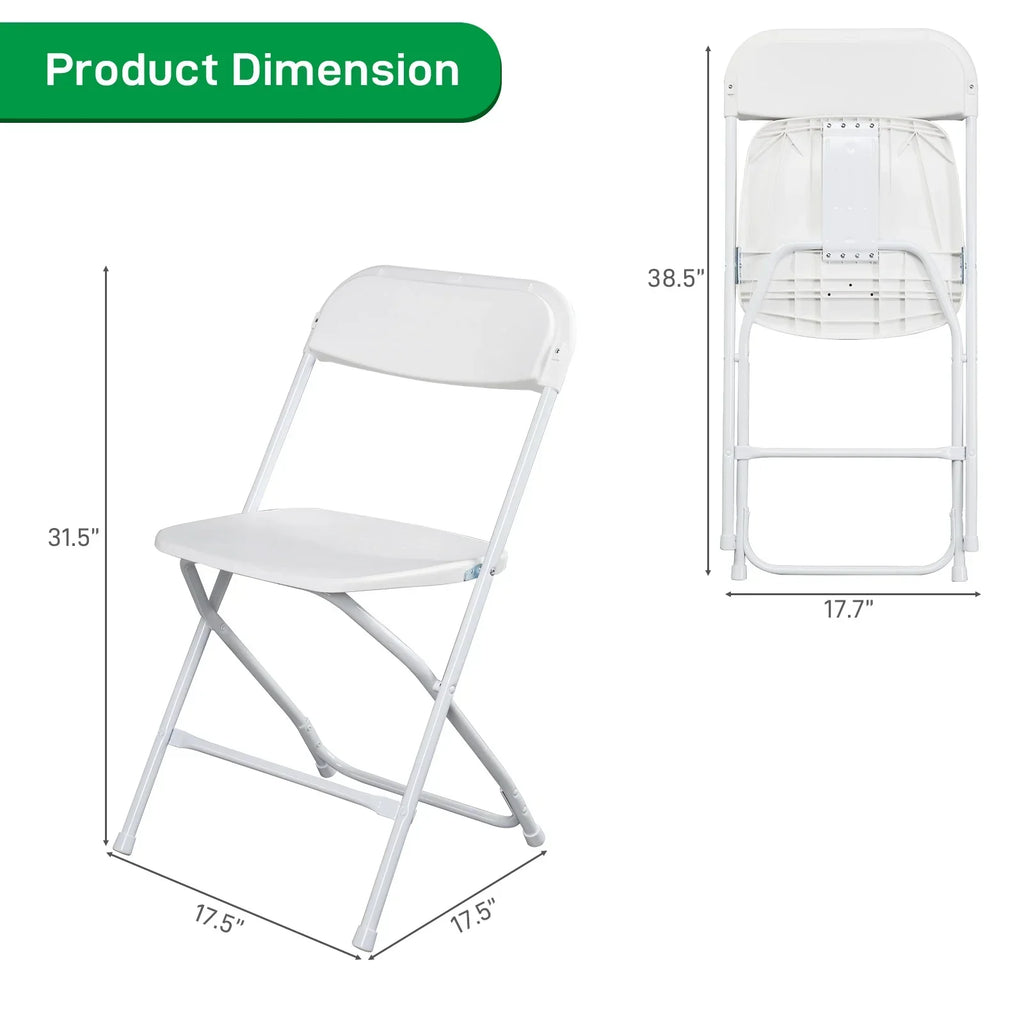 2026 NewKtaxon 10 Pack Commercial Plastic Folding Chairs Stackable Wedding Party Chairs Portable Chairs for Outdoor White