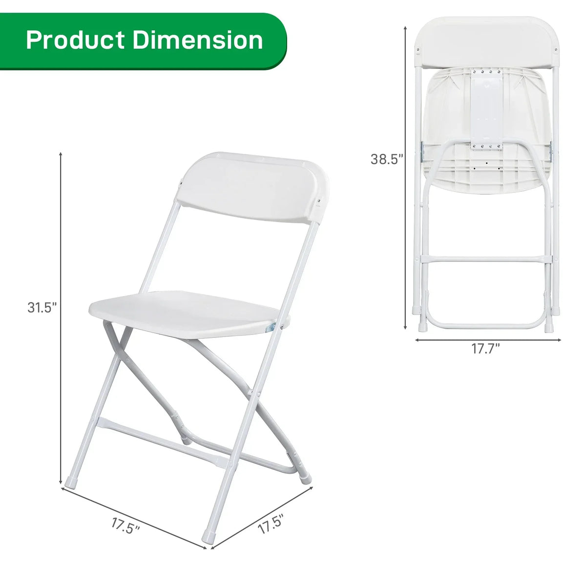 2026 NewKtaxon 10 Pack Commercial Plastic Folding Chairs Stackable Wedding Party Chairs Portable Chairs for Outdoor White
