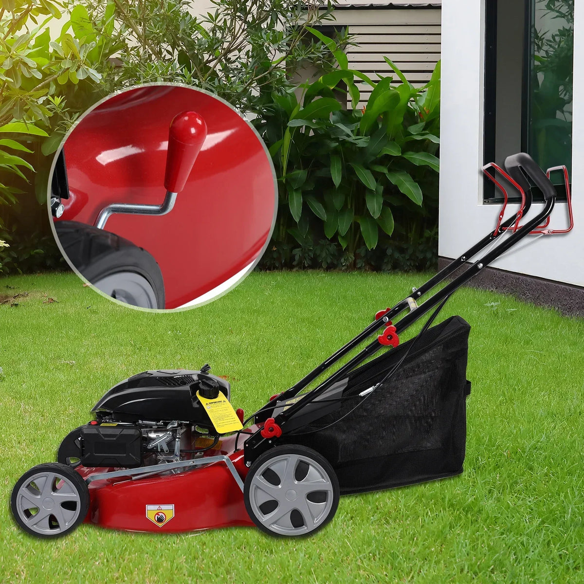 2026 NewLawn Mower, Self Propelled Lawn Mower, 141cc Gas Engine Lawn Mower, Push Lawn Mower with 50L Grass Tank, Big Wheels