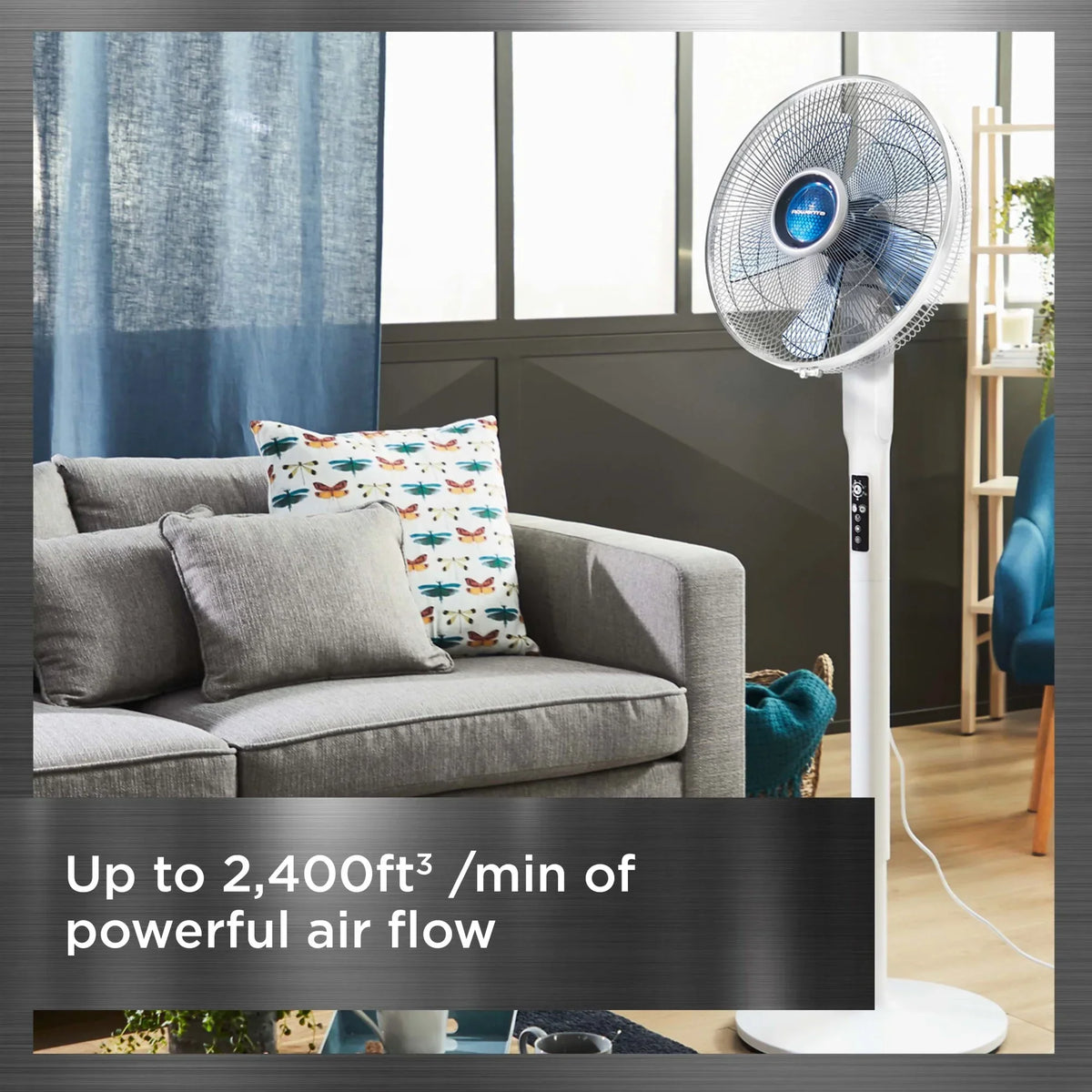 2026 NewRowenta Turbo Silence Standing Floor Fan with Remote, 53 Inch, Portable, 5 Speeds, VU5670