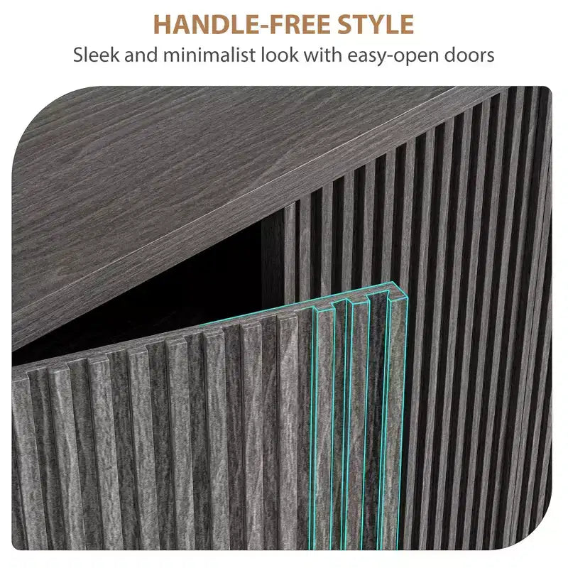 2026 Zapatero de madera de 46" con puerta acanalada, almacenamiento ajustable para 30–35 pares