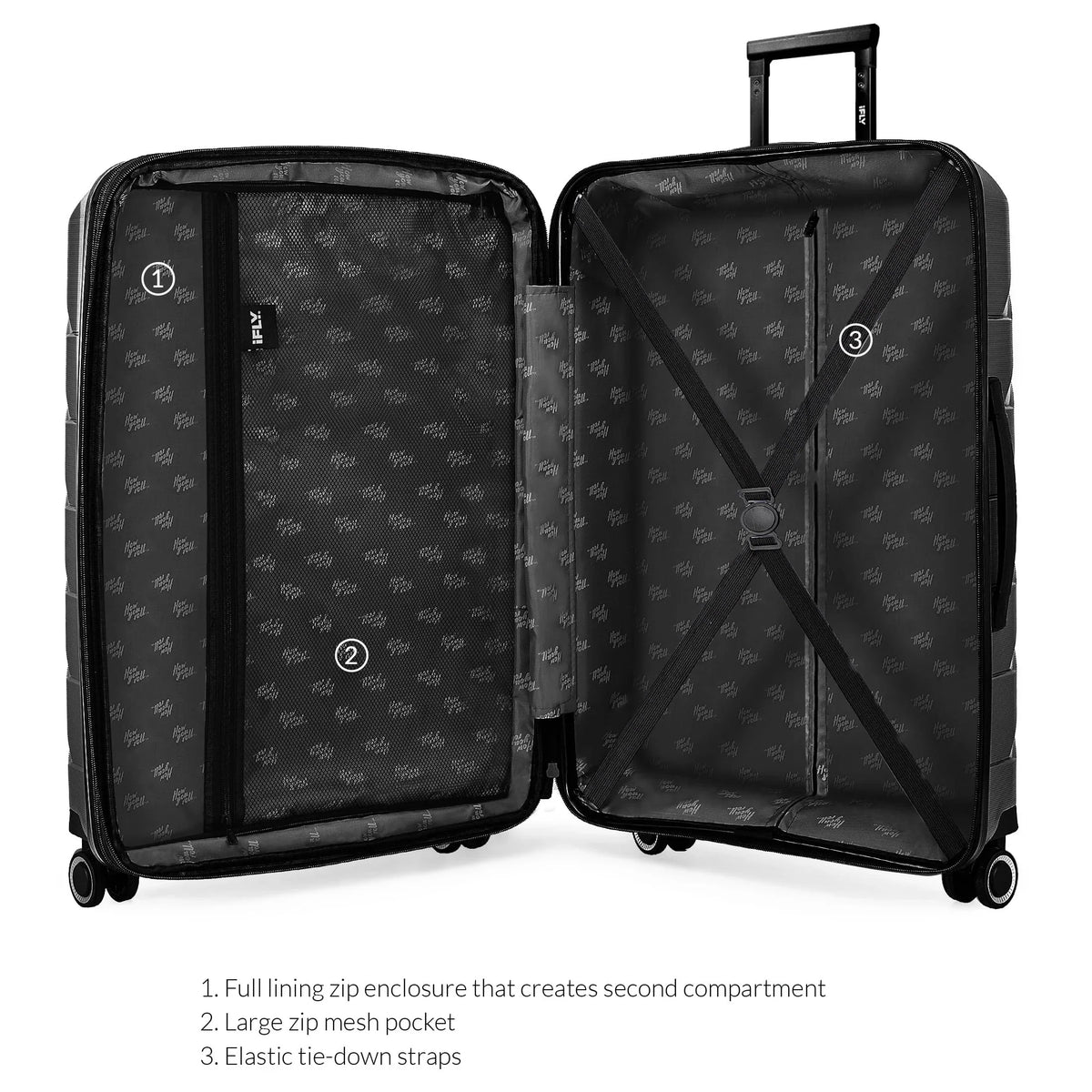 2026 New(2 pack) PUR by iFLY Hardside 28" Checked Luggage, Black