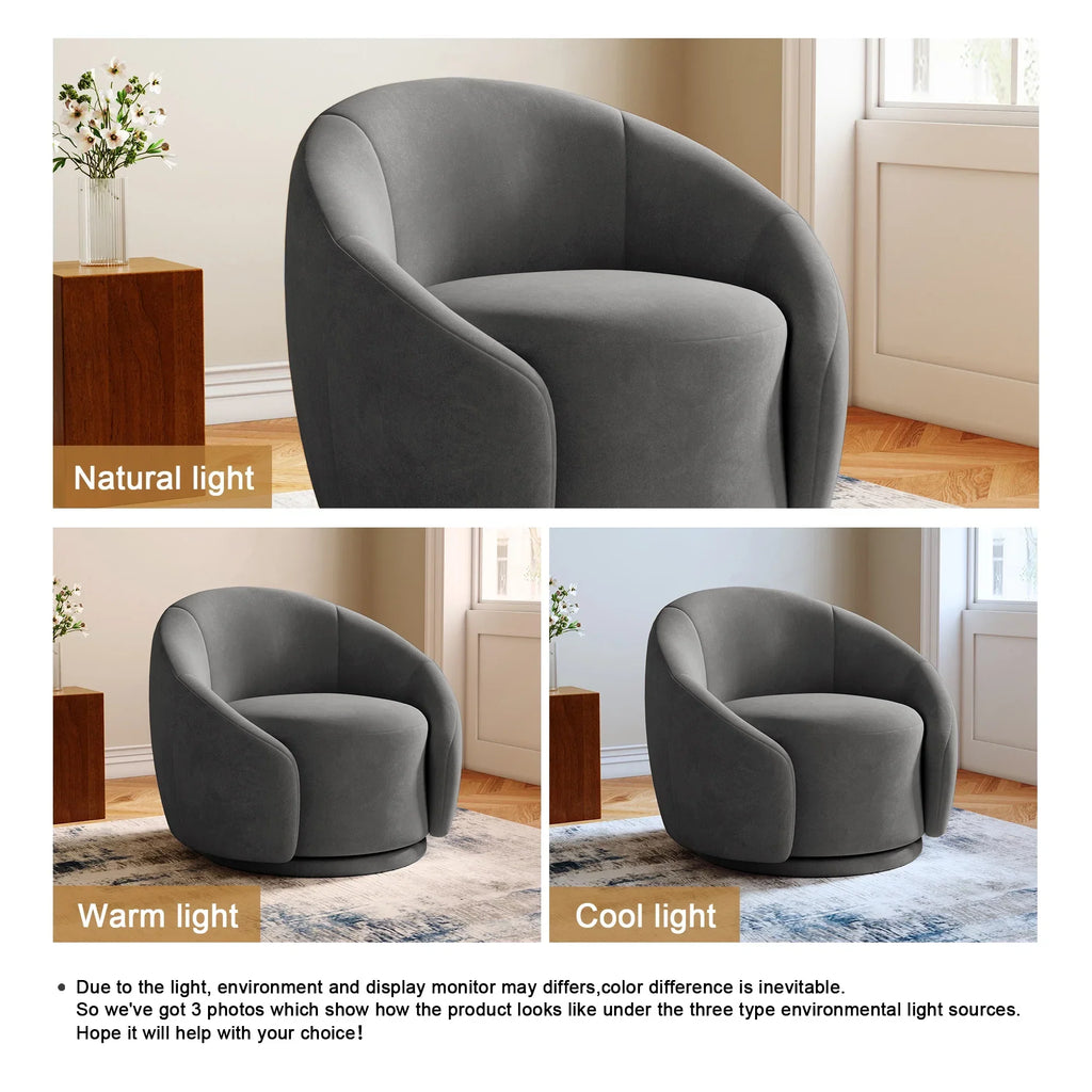 2026 New360" Swivel Accent Chair for Living Room, Boucle Barrel Armchair Single Sofa Chair Reading Chair, Sage Green