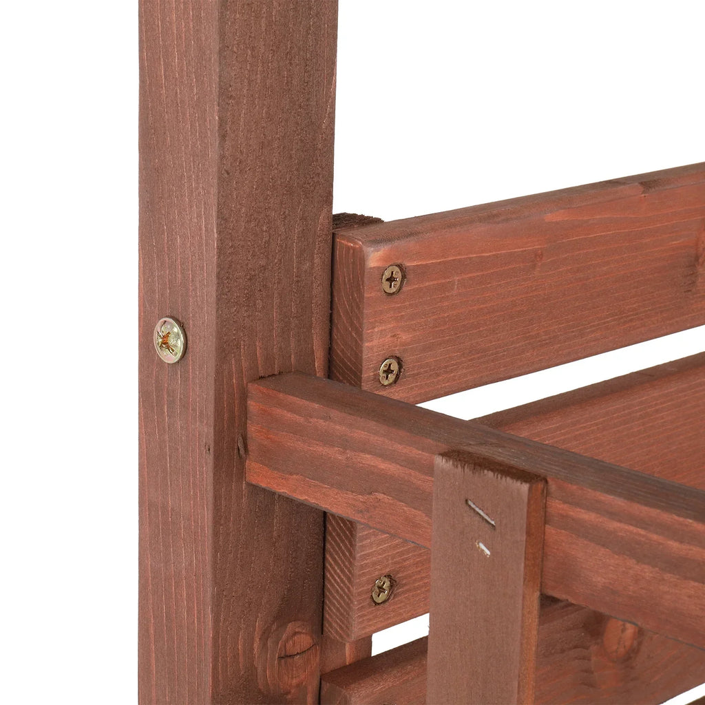 2026 New6.8FT Wooden Arch with Bench for 2 People, Garden Arbor Trellis for Climbing Plant, Outdoor Garden Lawn Backyard Patio Decor, Dark Brown