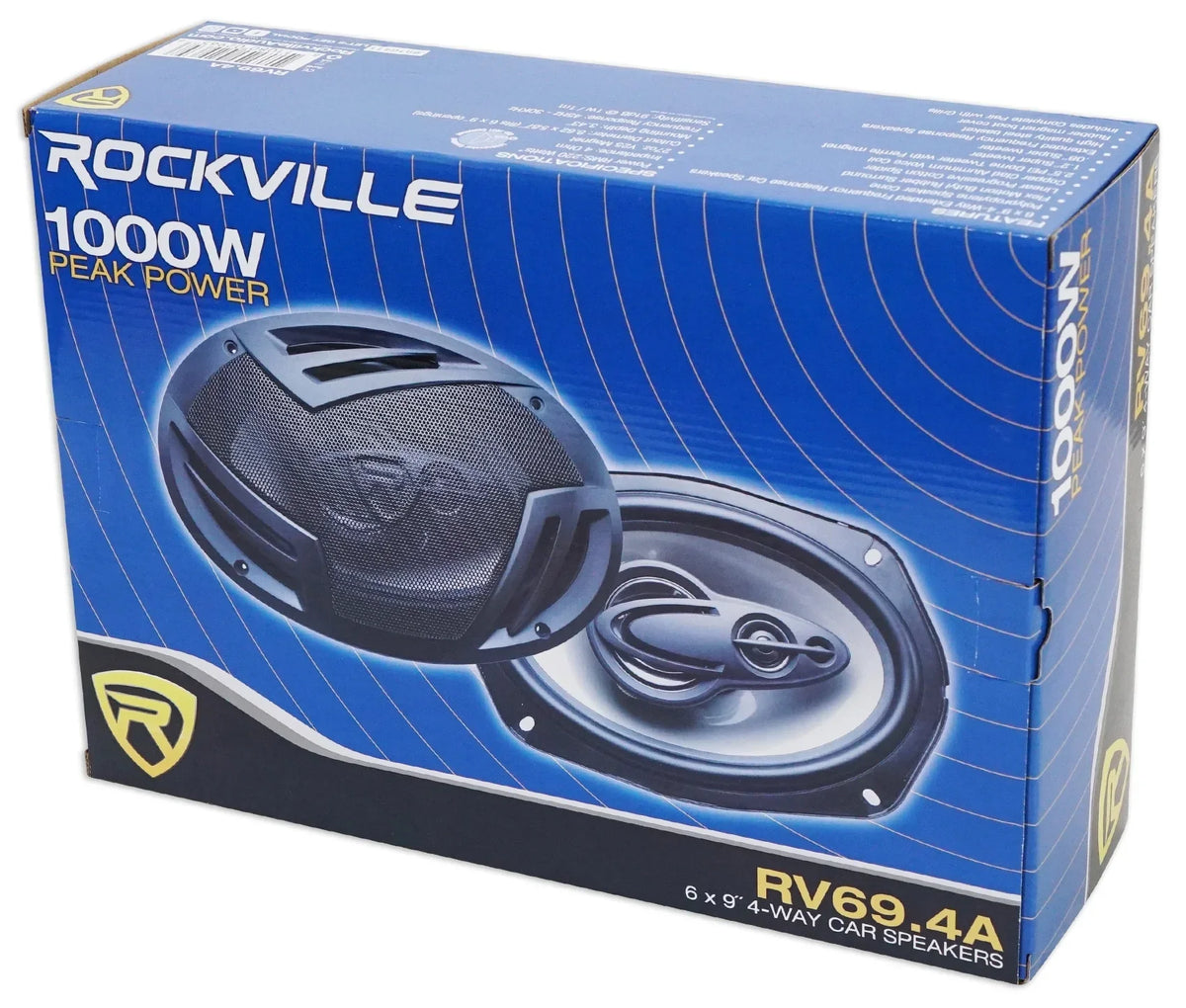 2026 New(4) Rockville RV69.4A 6x9" 1000w 4-Way Car Speakers+Quad Speaker Enclosure Box