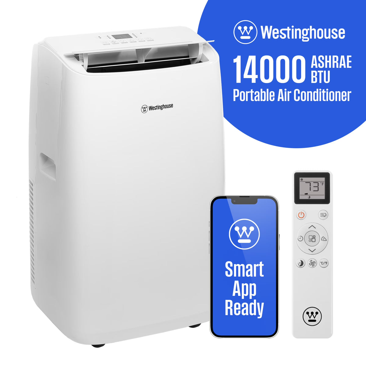 2026 NewWestinghouse 12,000 BTU Portable Air Conditioner & Dehumidifier with Remote & Smart App, up to 550 Sq Ft