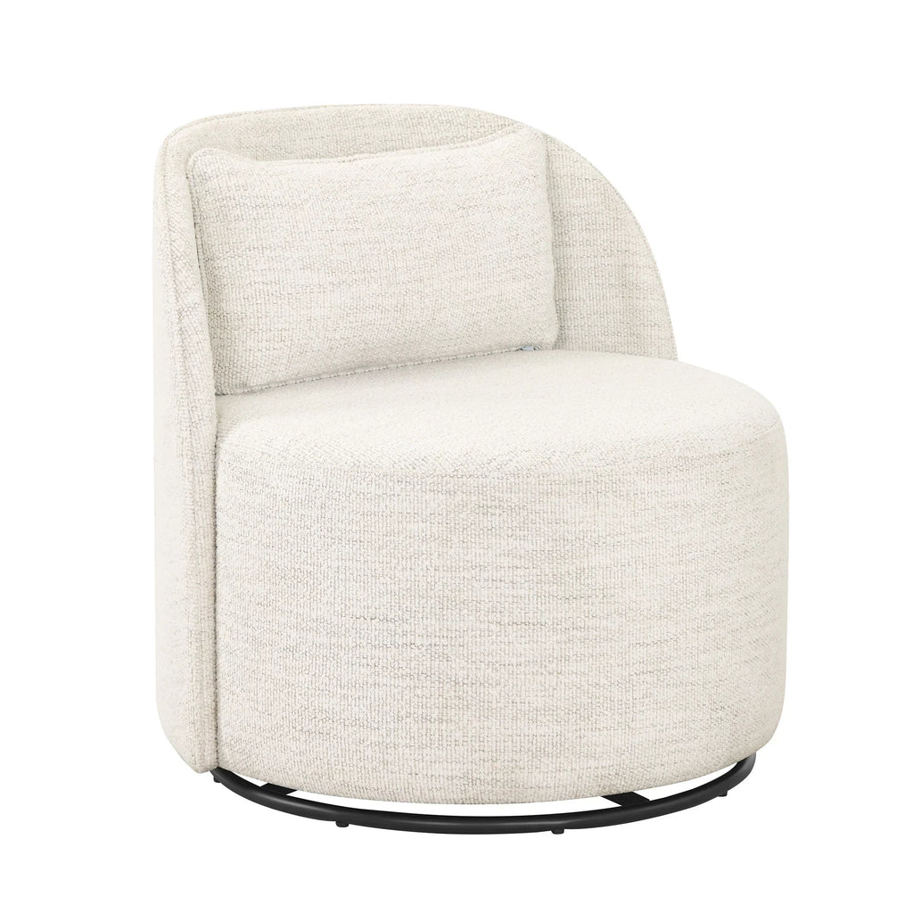 2026 NewBetter Homes & Gardens Juliet Modern Arch Swivel Accent Chair, Cream Boucle