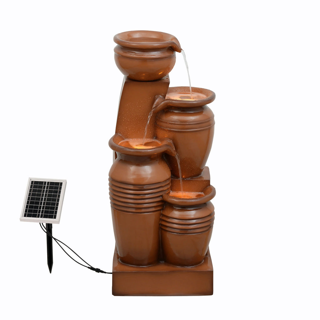2026 NewTeamson Home 28.74" Solar Water Fountain with LED Lights, Navy