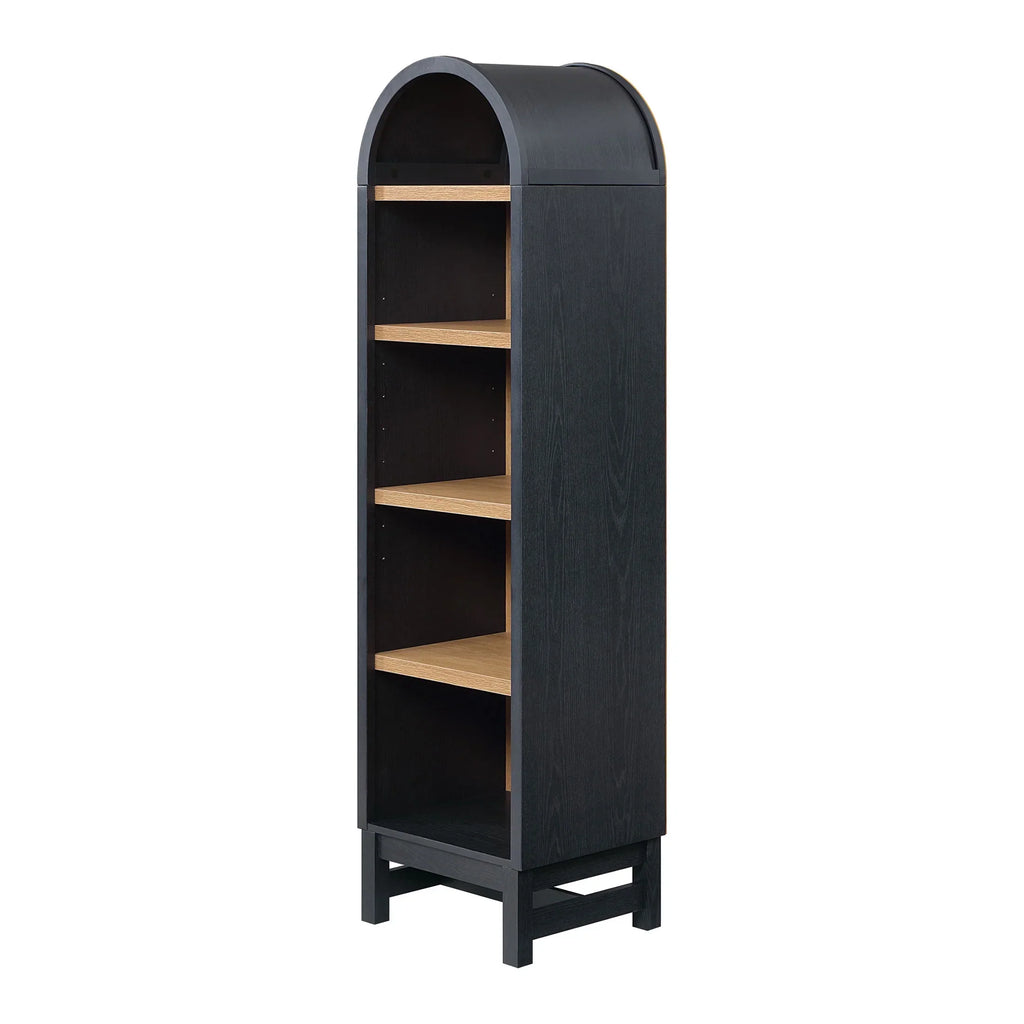 2026 NewBetter Homes & Gardens Juliet Narrow Arch Bookcase, Rich Black and Light Honey