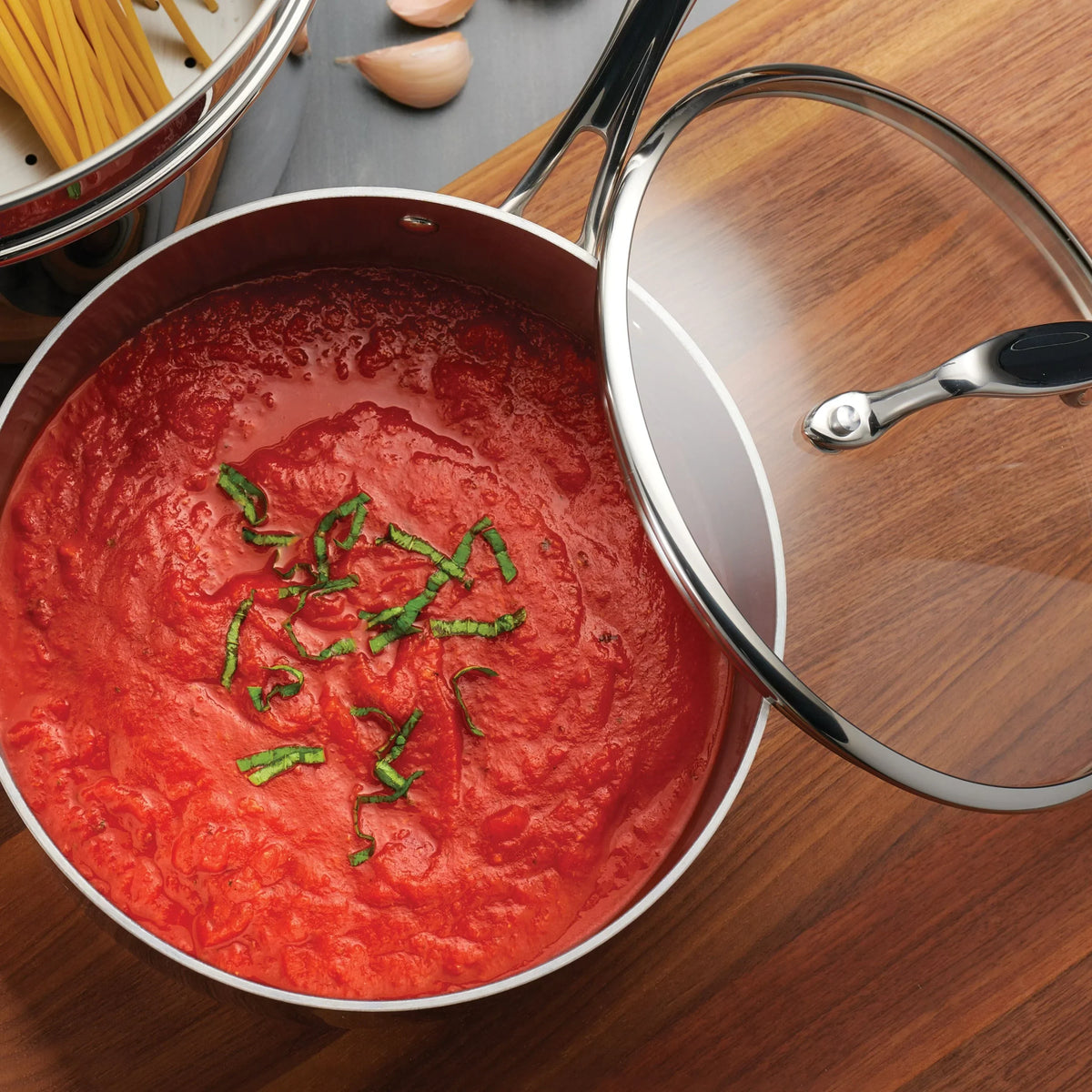 2026 NewTramontina 14-Piece Tri-Ply Clad Stainless Steel Cookware Set, with Glass Lids