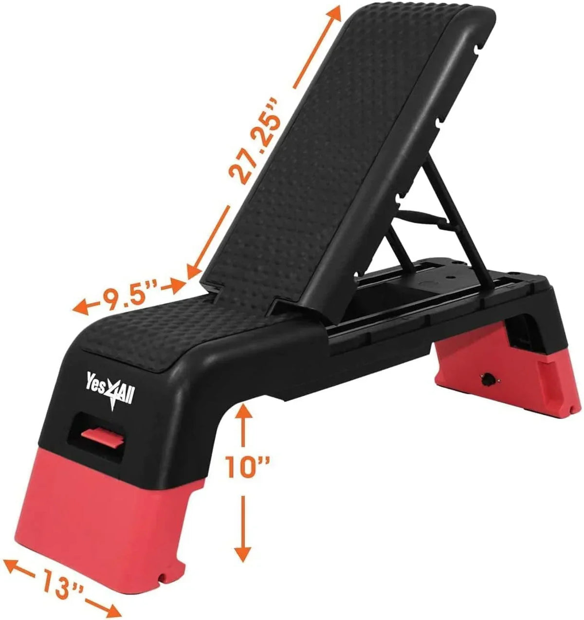 2026 NewYes4All Multifunctional Fitness Aerobic Step Platform and Aerobic Deck, Red and Black