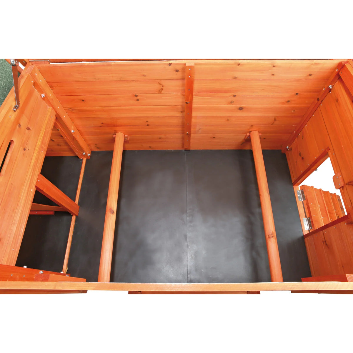 2026 NewTRIXIE Weatherproof Outdoor Wooden Chicken Coop with 2 Nesting Boxes & Run, Brown