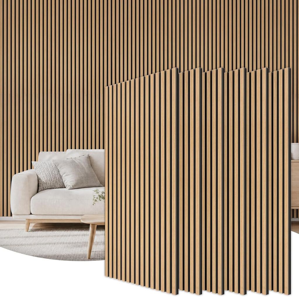 2026 TONOR Paneles acústicos decorativos de madera, 120 x 60 cm, paquete de 8, teca