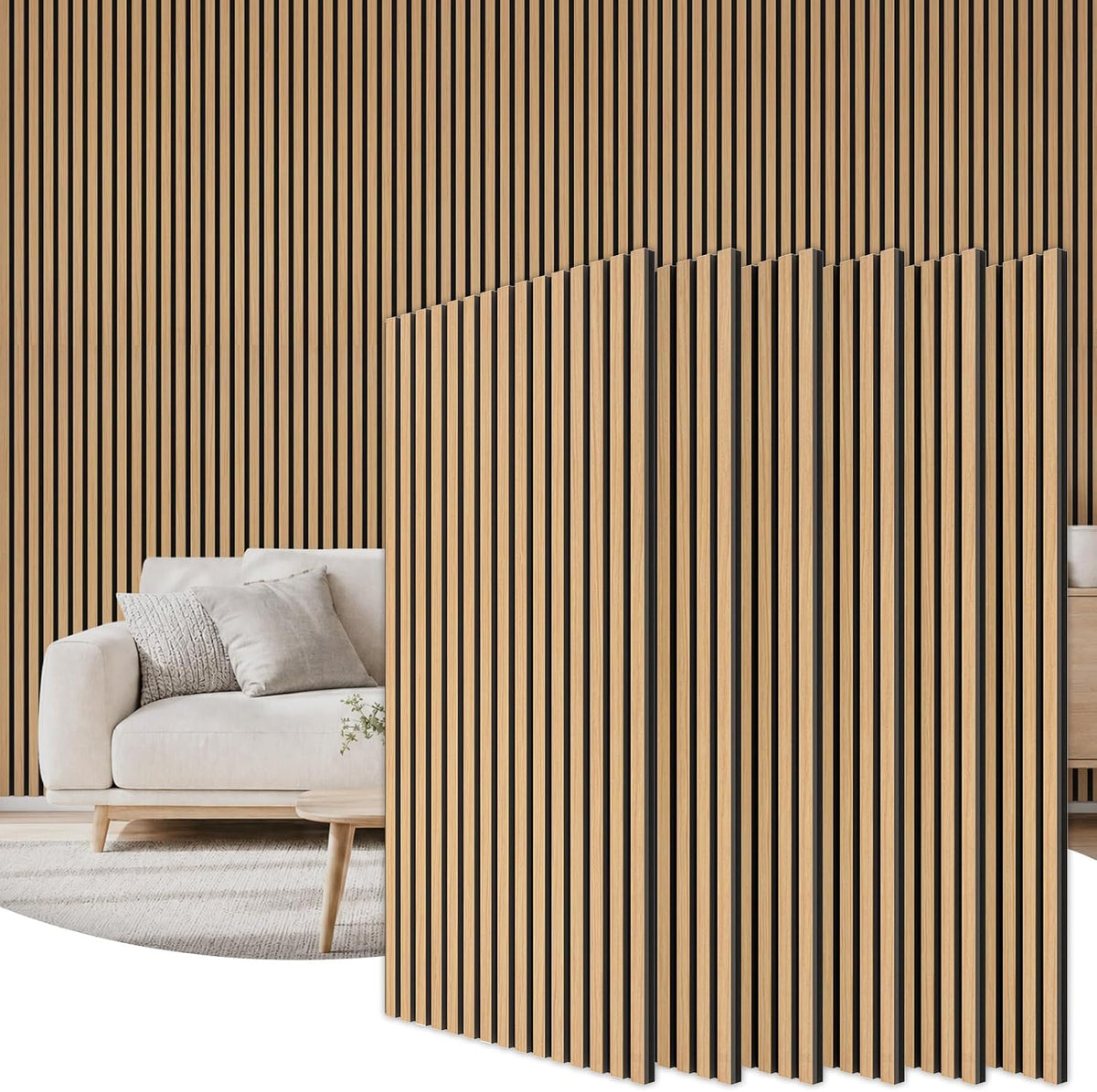 2026 TONOR Paneles acústicos decorativos de madera, 120 x 60 cm, paquete de 8, teca