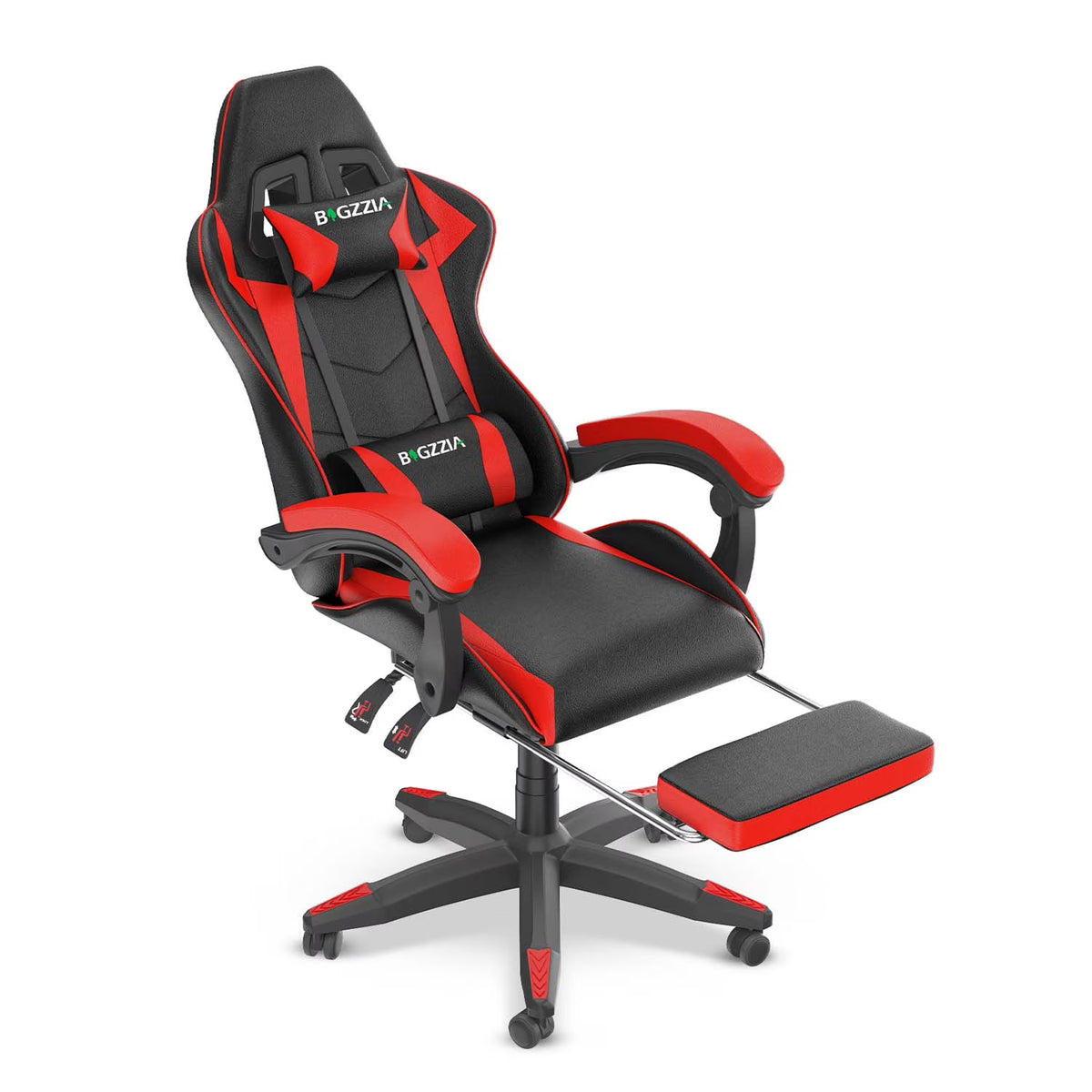 2026 NewBigzzia Gaming Chair Office Chair, Ergonomic Game Chair with Height Adjustable Headrest and Lumbar Support for Adults Teens, Black & White