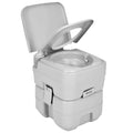 2026 NewDextrus 5.3 Gallon Portable Toilet With Detachable Tank, Double Outlet Water Spout, Press Flush Pump, Travel RV Potty for Camping, Boating, Hiking, Trips, White&Gray