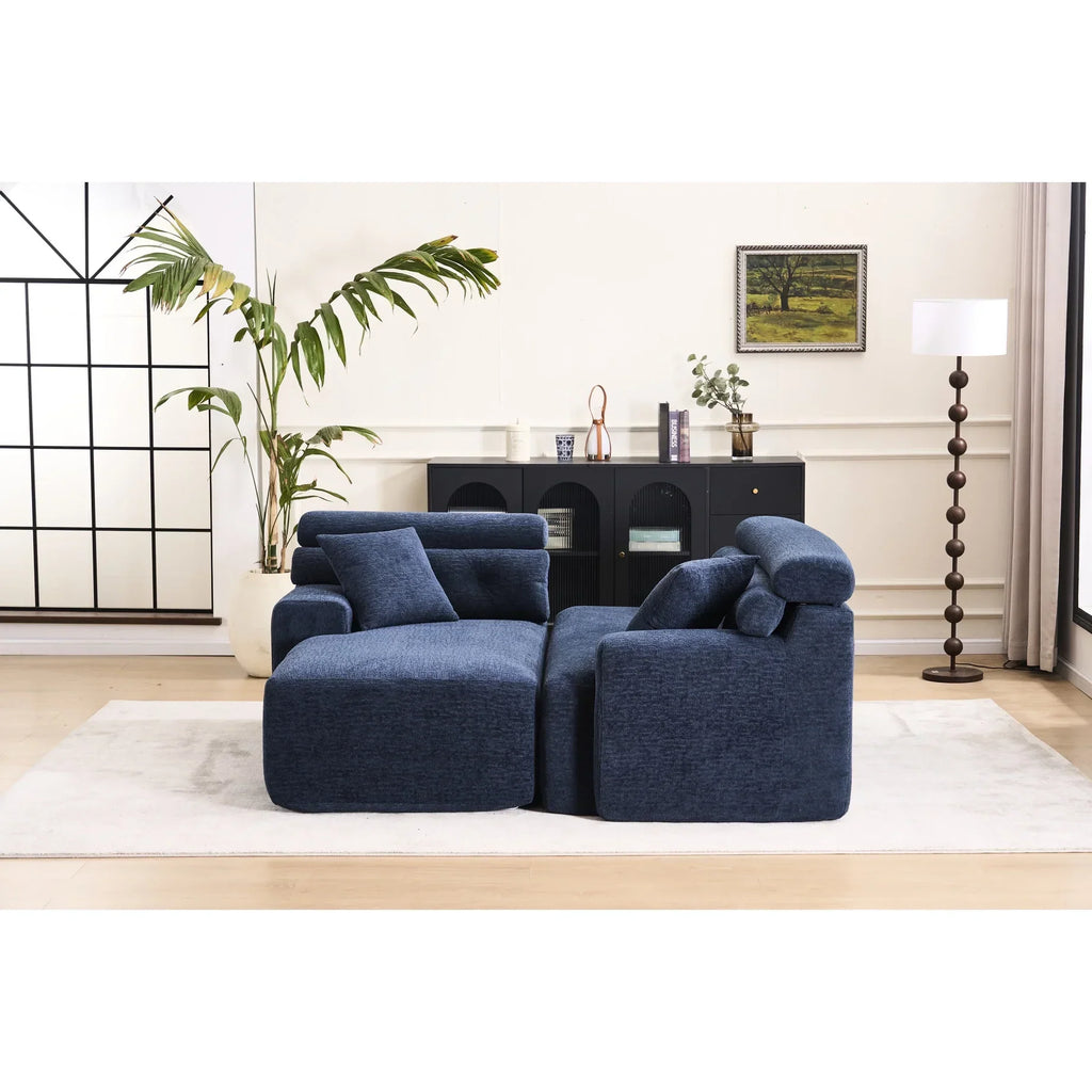 2026 New4 Compression, Antique Blue - Home Decor With Wider, Deep Seat & Elevated For Chic Living Couch Room Furniture Deeper Back Relax