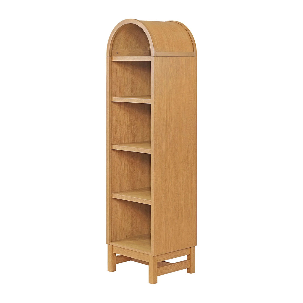 2026 NewBetter Homes & Gardens Juliet Narrow Arch Bookcase, Rich Black and Light Honey