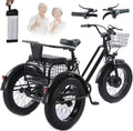 2026 Triciclo Eléctrico Para Adultos,Con Neumáticos Anchos Todoterreno De 20" X 4.0,Cesta De La Compra Y Asiento Trasero,Batería Extraíble De 48v/12ah,Carga 200 Kg,Ideal Para Ir De Compras, Pícnics