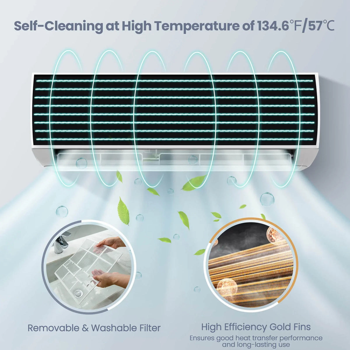 2026 NewCostway 18000 BTU Mini Split Air Conditioner & Heater 19 SEER2 1250 Sq. Ft Coverage