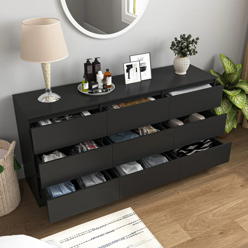 2026 NewResenkos Modern Mid Century 6 Drawer Wide Dressers Chests for Bedroom, Chest of Drawer Organizer Grey