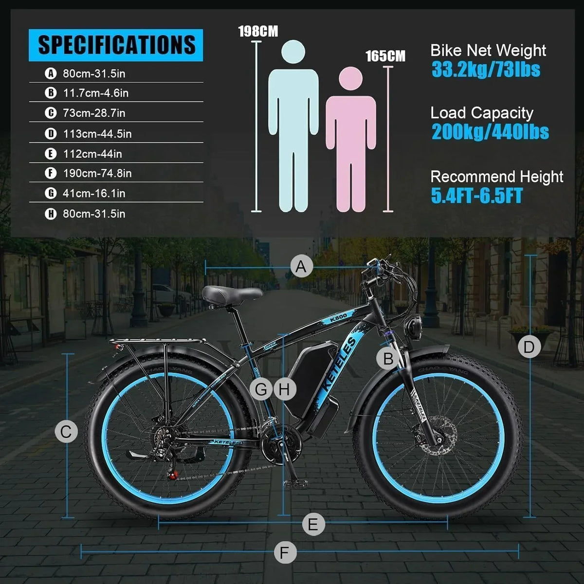2026 NewKETELES Electric Bike for Adults, Peak 4000W Dual Motor Ebike"26" Fat Tire Electric Mountain bike, 48V 23AH Removable Battery UL 2849.