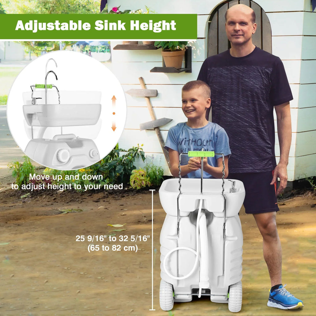 2026 NewHand Wash Station Portable Wash Sink Basin Stand 12 Gallon 45L Camping Garden