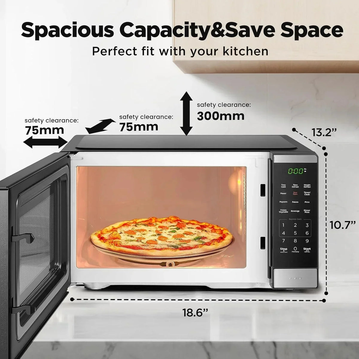 2026 NewBLACK+DECKER 0.9 Cu Ft Microwave Oven Countertop, 6 Auto Menus, 10 Power Levels, Digital Panel, 900W