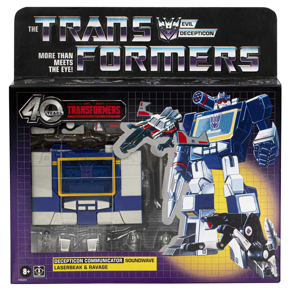 2026 NewTransformers Toys Retro 40th Anniversary Soundwave, Laserbeak, & Ravage Action Figures