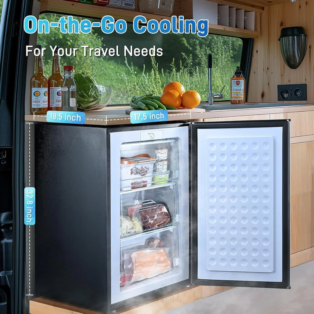 2026 NewUpright Freezer, 3.0 Cu.ft Compact Upright Freezer with Adjustable Thermostat, Mini Freezer with Reversible Stainless Steel Single Door, Silver