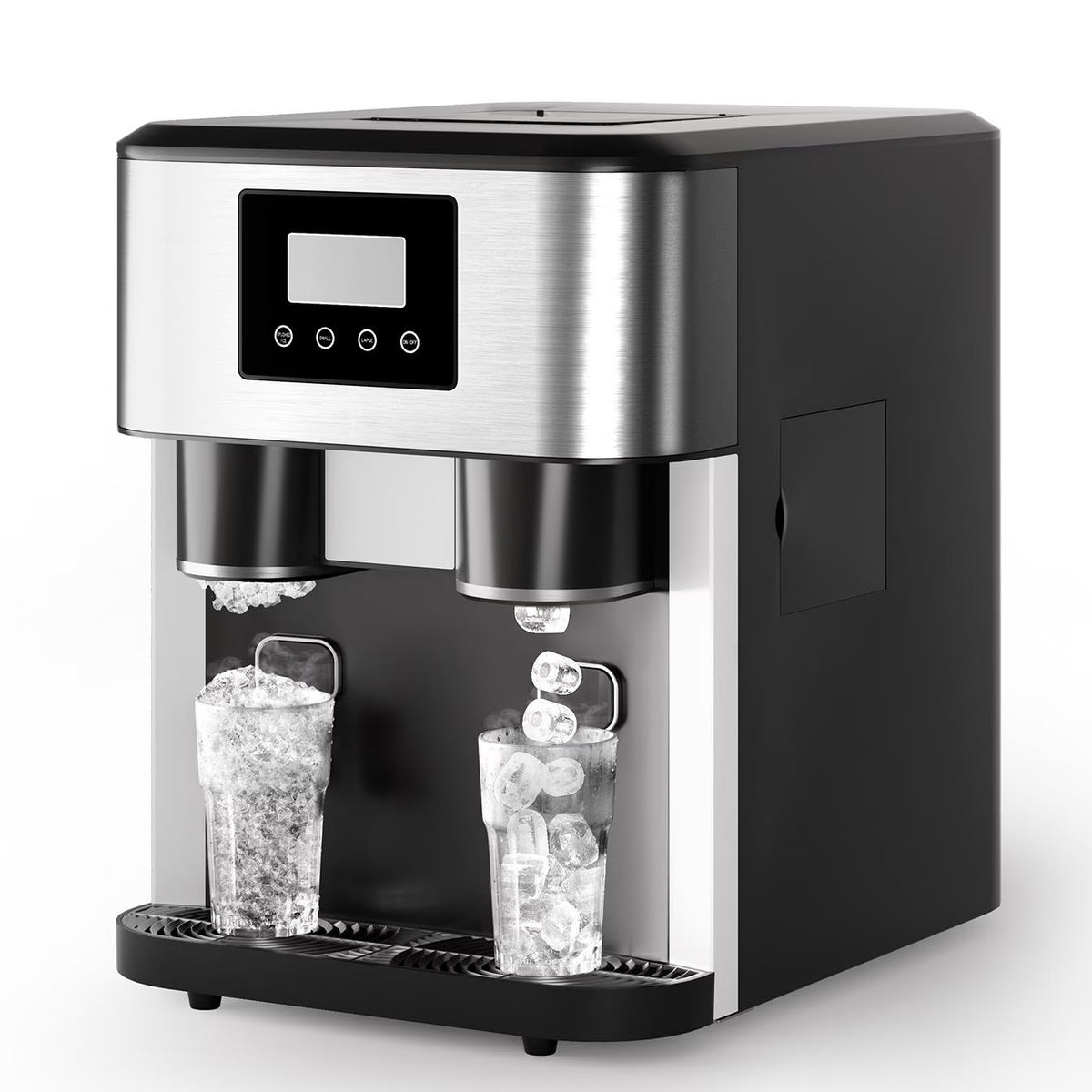 2026 NewTABU 40Lbs/24H Countertop Ice Maker Machine,3 in 1 Ice Maker with Water Dispenser,Crushed Ice,Black