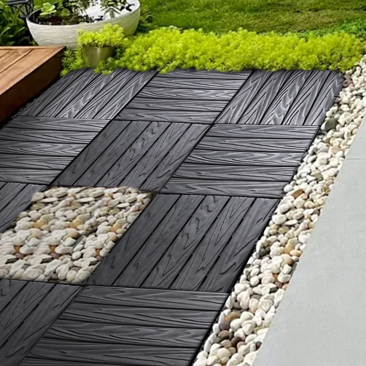2026 New76-Pack Plastic Interlocking Deck Tiles - 68.80 Sq.Ft Outdoor Plastic Flooring Super Durable & Waterproof All-Weather Indoor/Outdoor