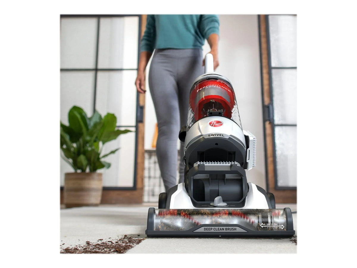 2026 NewHoover Bagless Upright Vacuum, High Performance, Pet Friendly, Swivel Design, with Dusting Brush, Extension Wand, HEPA Filter, Crevice & Upholstery Tool, 110 V Red/Grey
